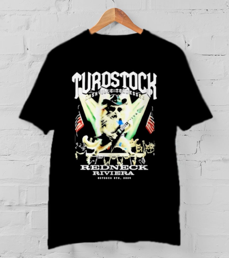 Turdstock Nashville Tennessee 2024 Redneck Riviera Guitar Rock T-Shirt