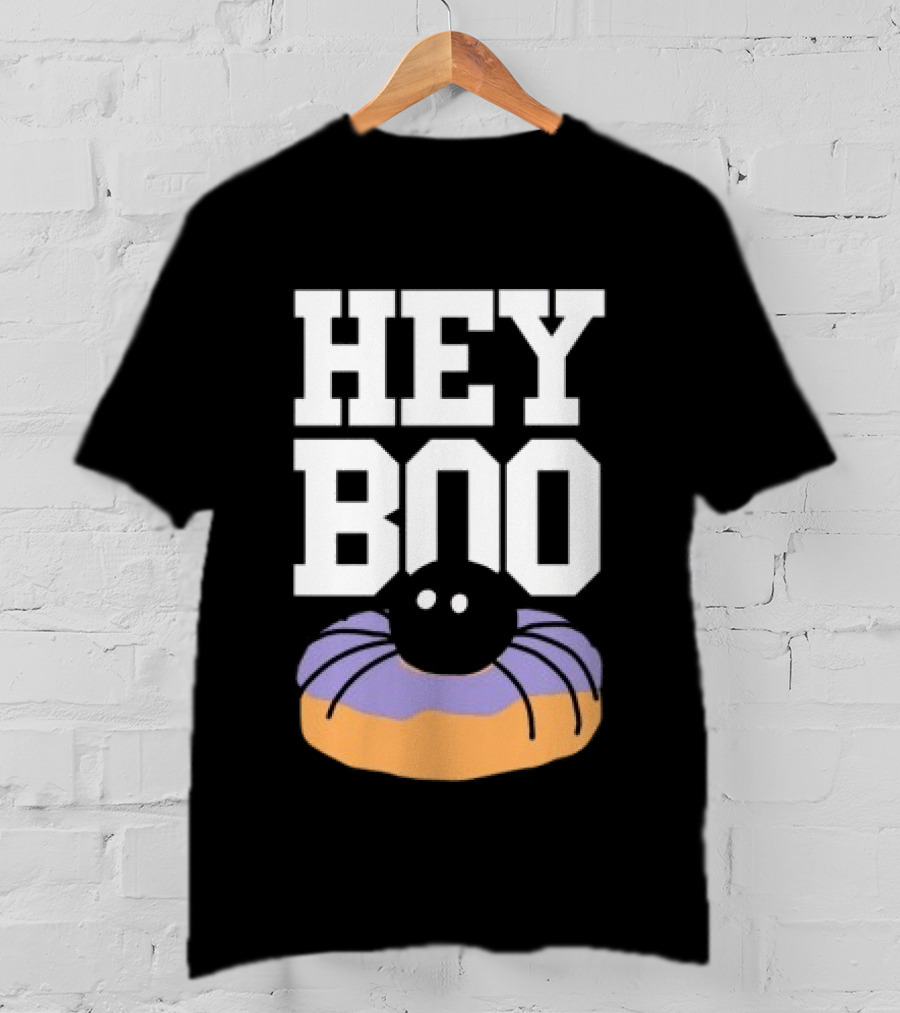 Hey Boo Spider On Donut Halloween Fun T-Shirt