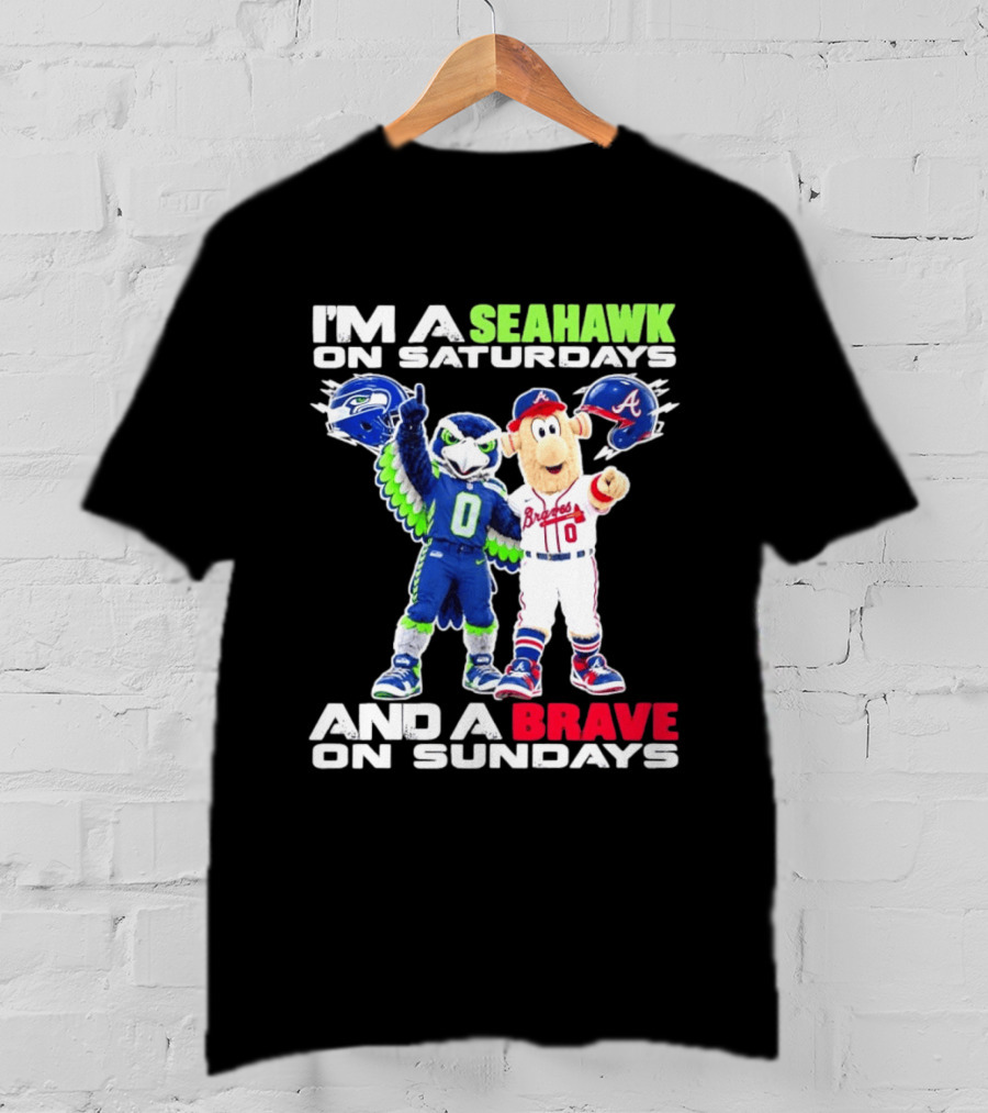 I'm A Seahawk On Saturdays And A Brave On Sundays T-Shirt