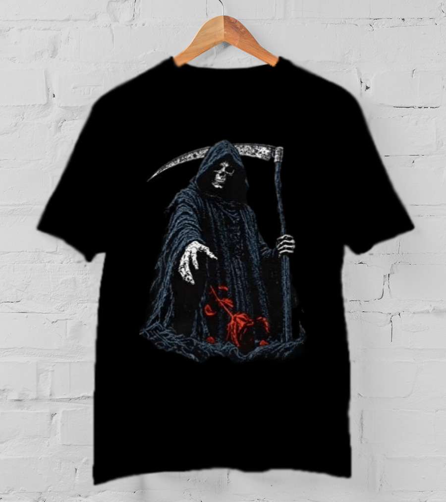 Original Memphis May Fire EU And UK Tour 2027 Dates With Dead By April And Seven Blood Grim Reaper T-Shirt