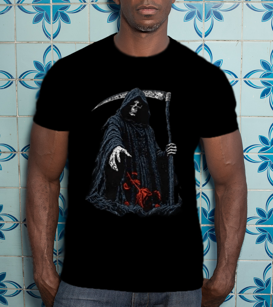Original Memphis May Fire EU And UK Tour 2027 Dates With Dead By April And Seven Blood Grim Reaper T-Shirt
