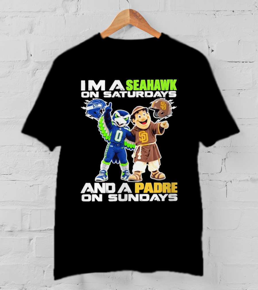 I'm A Seahawk On Saturdays And A Padre On Sundays T-Shirt