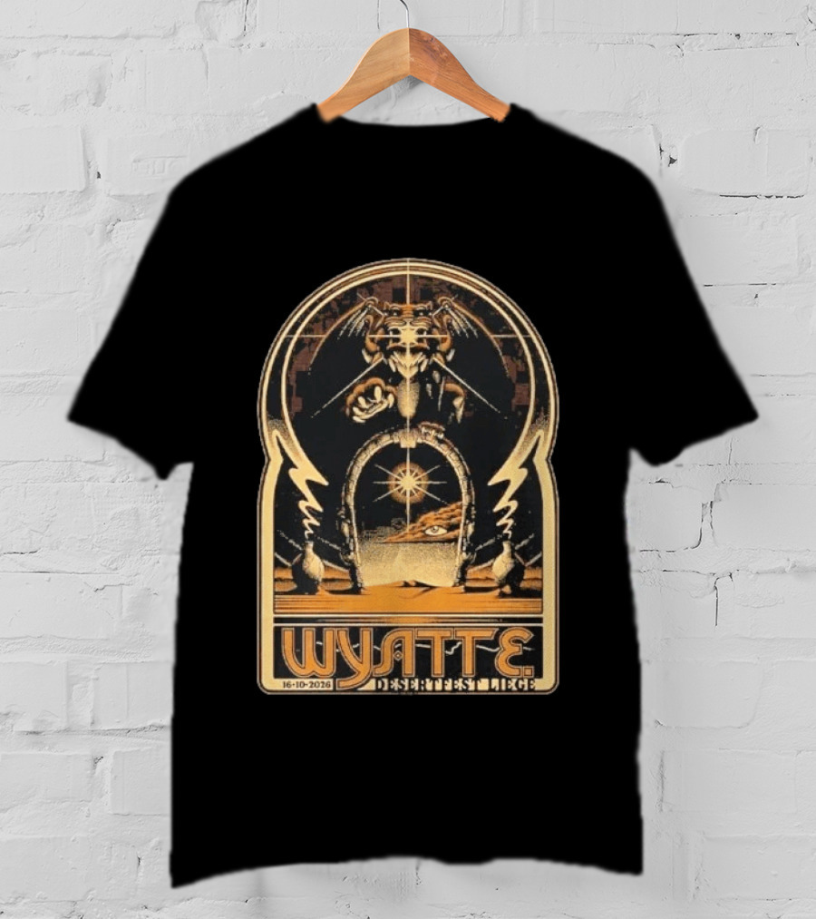Wyatt E. Band Desertfest Belgium 2026 Liege October 16 Fantasy Dragon Portal Art Deco T-Shirt