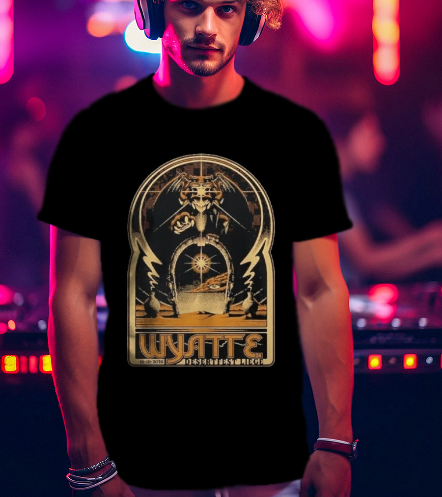 Wyatt E. Band Desertfest Belgium 2026 Liege October 16 Fantasy Dragon Portal Art Deco T-Shirt