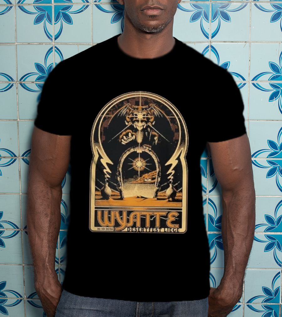 Wyatt E. Band Desertfest Belgium 2026 Liege October 16 Fantasy Dragon Portal Art Deco T-Shirt