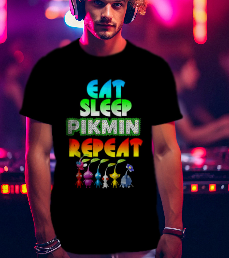 Eat Sleep Pikmin Repeat Game Lover T-Shirt