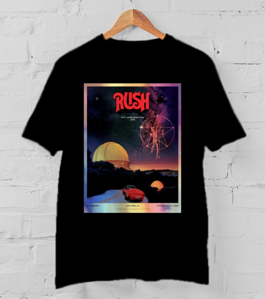 RUSH Fifty Something Tour 2026 San Jose SAP Center October 15 & 17 Concert T-Shirt