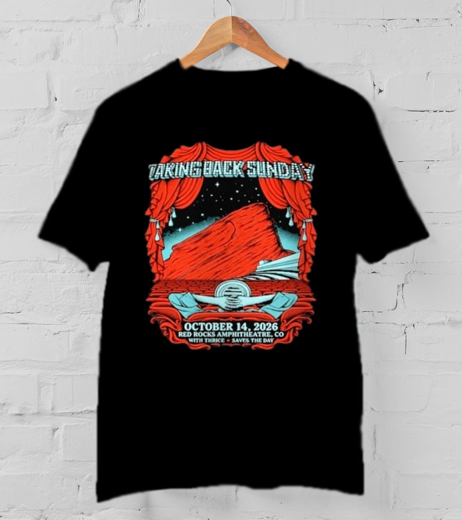 Taking Back Sunday Red Rocks Amphitheatre October 14 2026 With Thrice Saves The Day T-Shirt