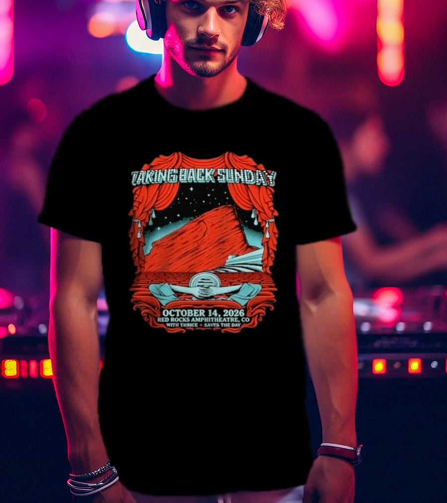 Taking Back Sunday Red Rocks Amphitheatre October 14 2026 With Thrice Saves The Day T-Shirt