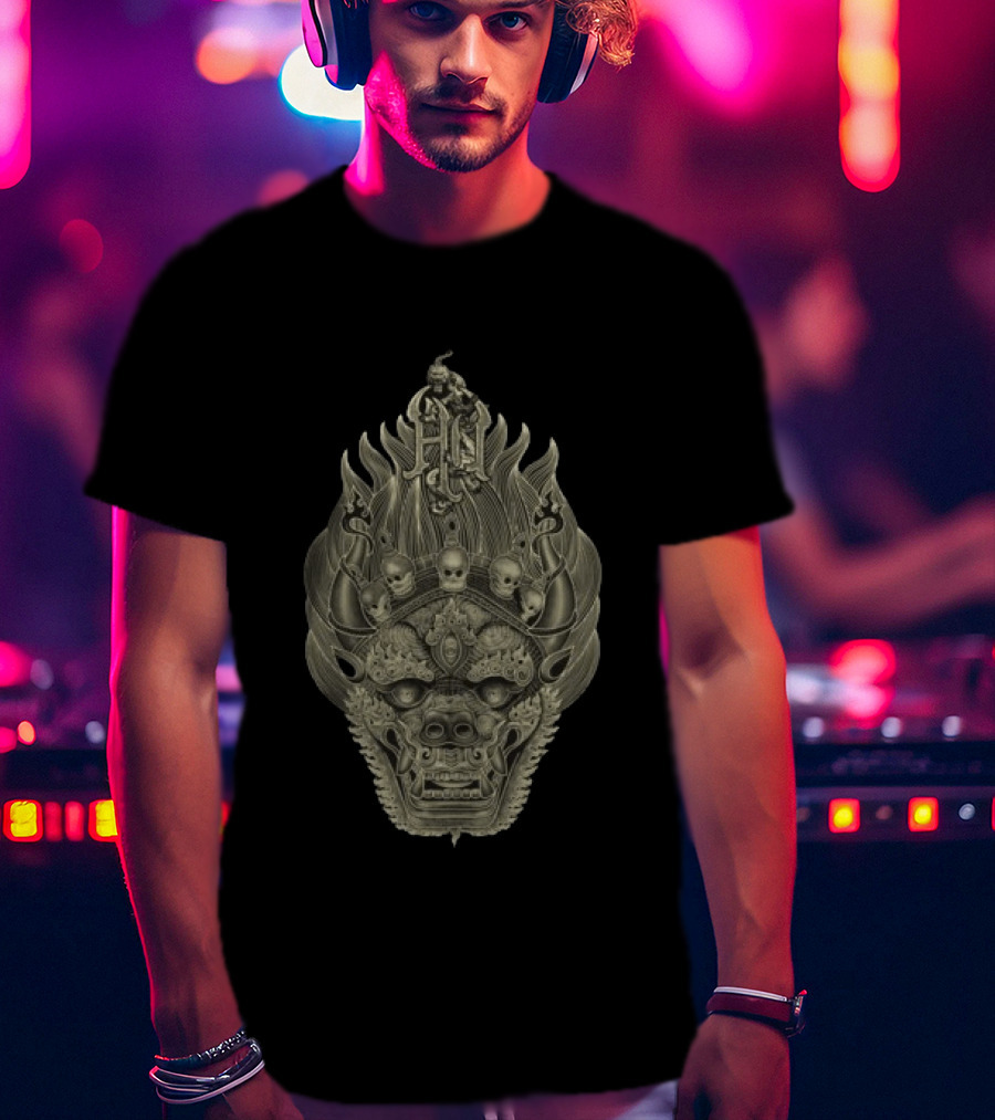 The Hu Store Halloween Mask Skull T-Shirt