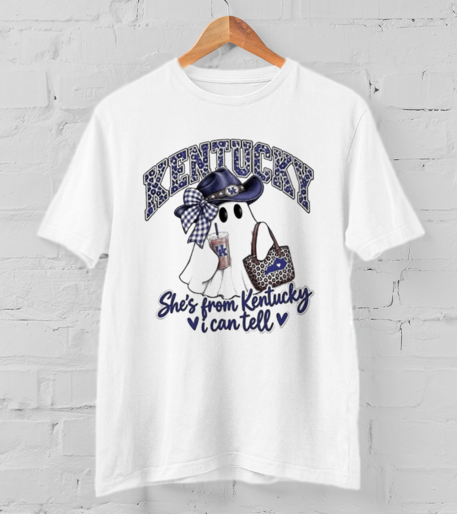 Kentucky Ghost Halloween She's From Kentucky I Can Tell T-Shirt