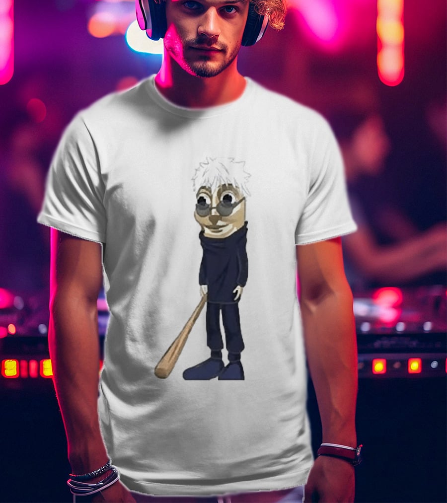 Gojo Satoru Crossover Tung Tung Tung Sahur Character Fusion T-Shirt