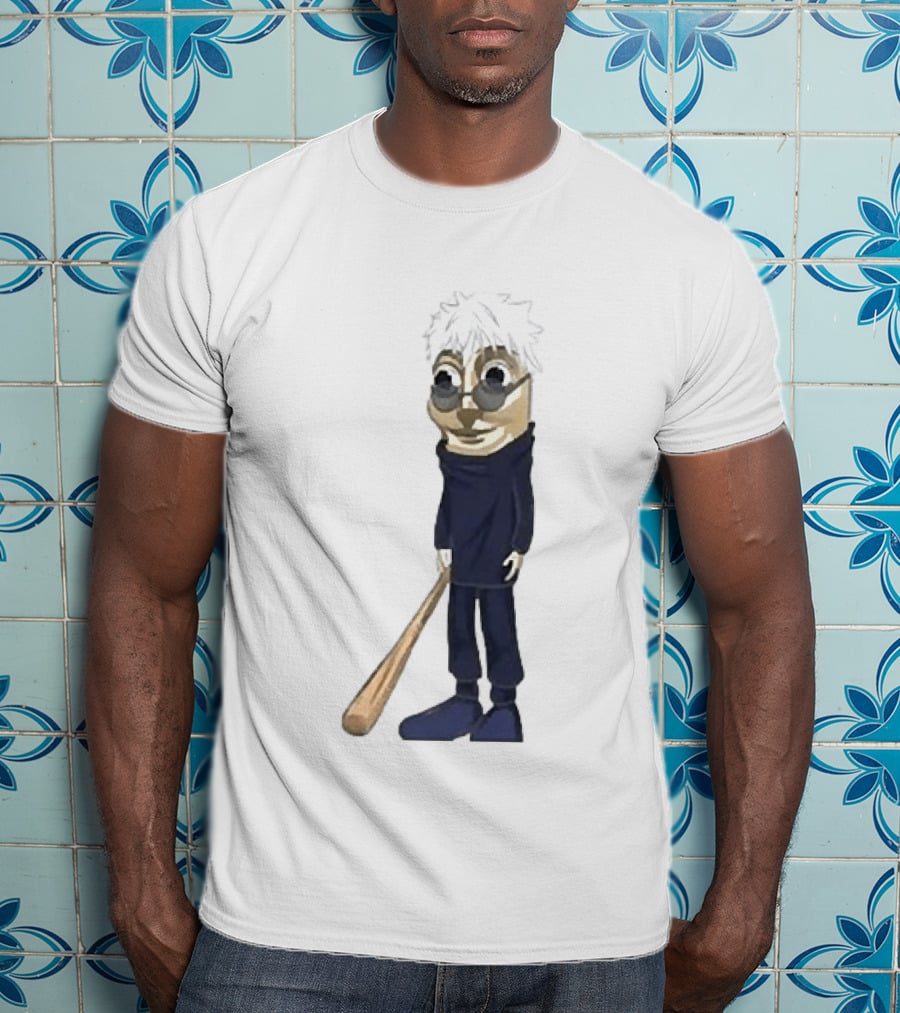 Gojo Satoru Crossover Tung Tung Tung Sahur Character Fusion T-Shirt