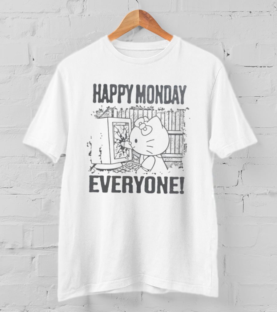 Hello Kitty Happy Monday Everyone Distressed T-Shirt