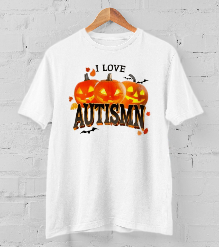 I Love Autismn Pumpkin Halloween Awareness T-Shirt