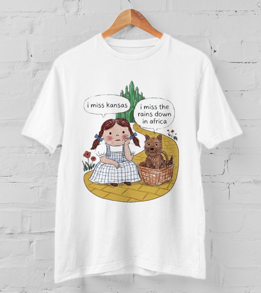 I Miss Kansas I Miss The Rains Down In Africa Toto Wizard Of Oz Mashup T-Shirt