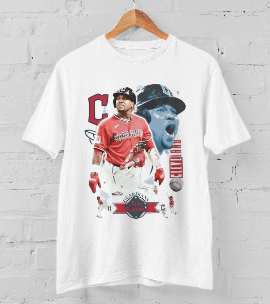 Cleveland Guardians José Ramírez 11 Collage Baseball T-Shirt