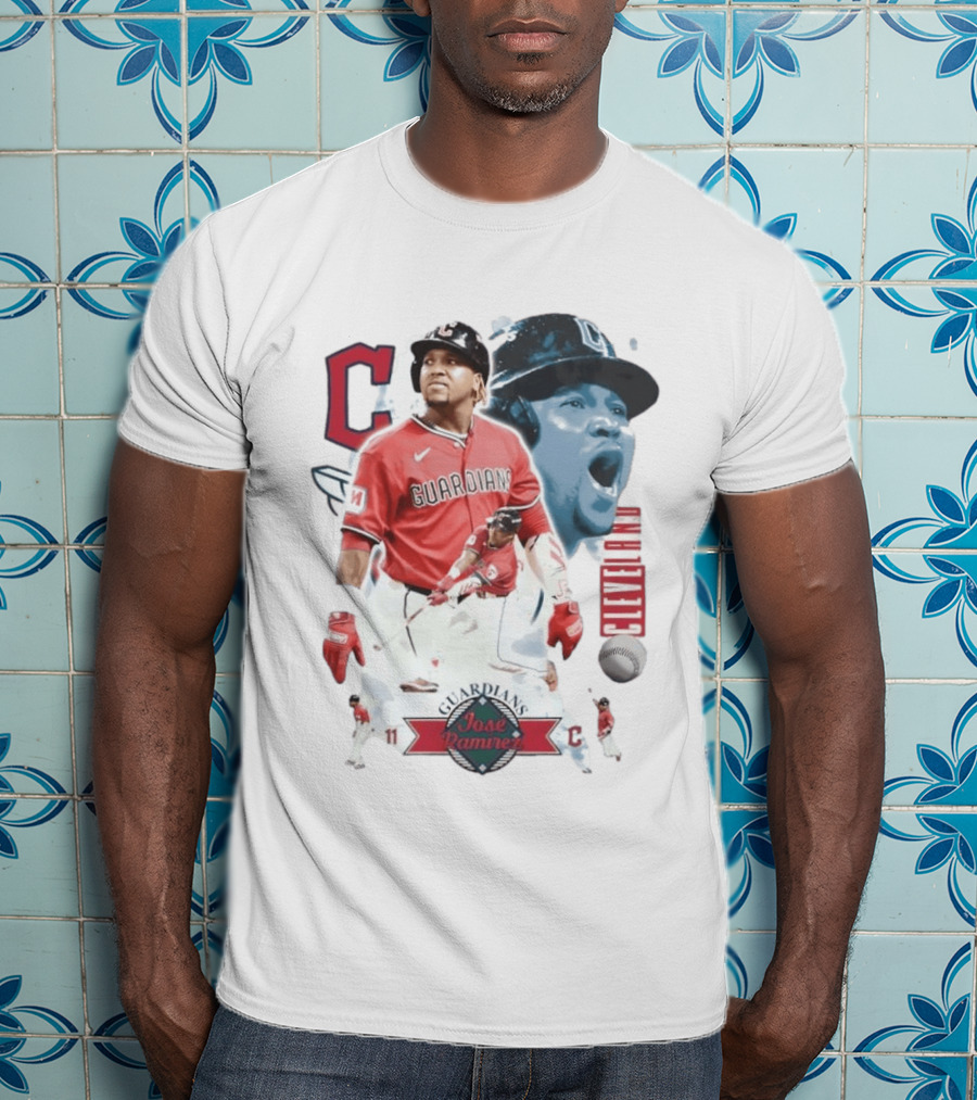 Cleveland Guardians José Ramírez 11 Collage Baseball T-Shirt