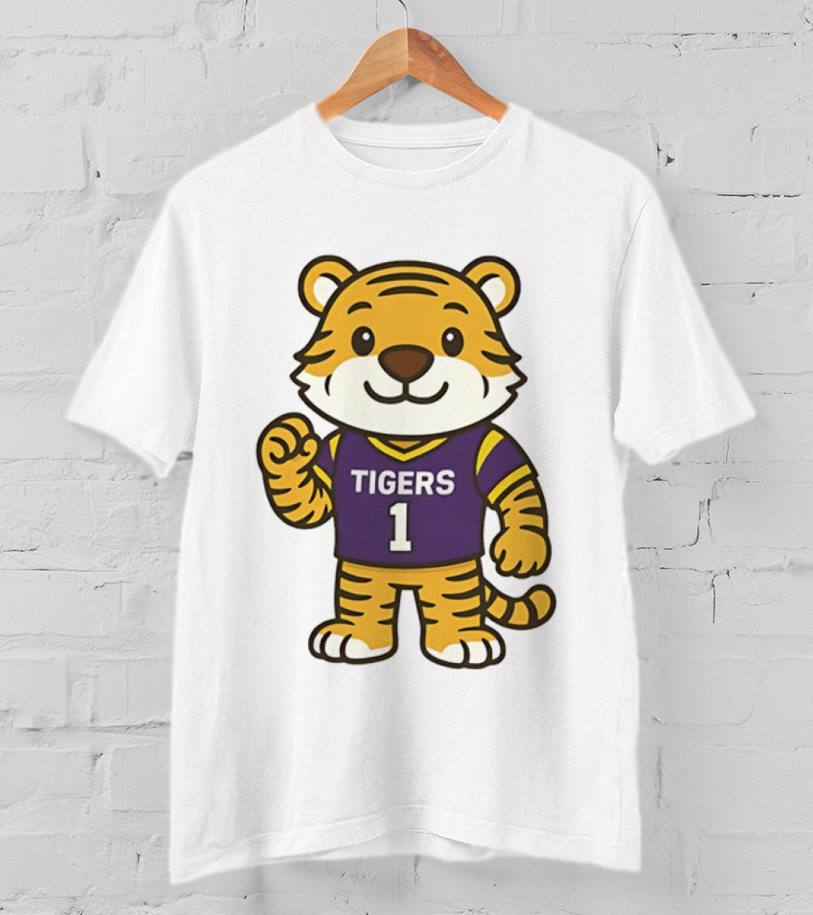 LSU Tigers Mike The Tiger Chibi Cartoon Louisiana Football Team T-Shirt