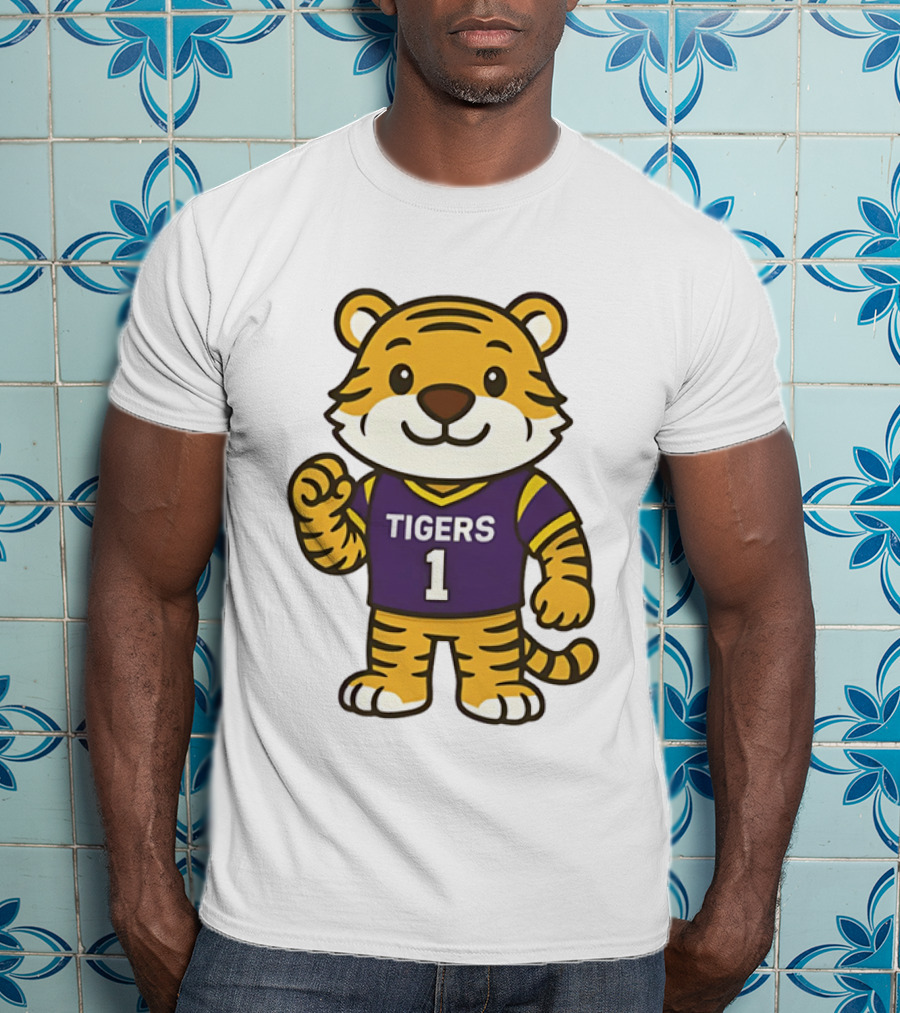 LSU Tigers Mike The Tiger Chibi Cartoon Louisiana Football Team T-Shirt
