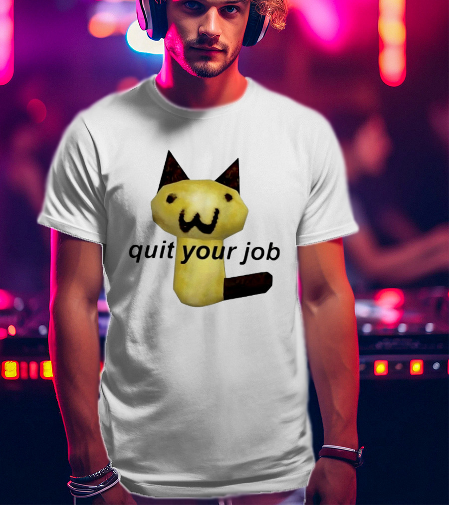 Quit Your Job Potato Cat Meme T-Shirt