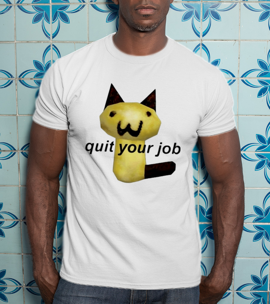 Quit Your Job Potato Cat Meme T-Shirt