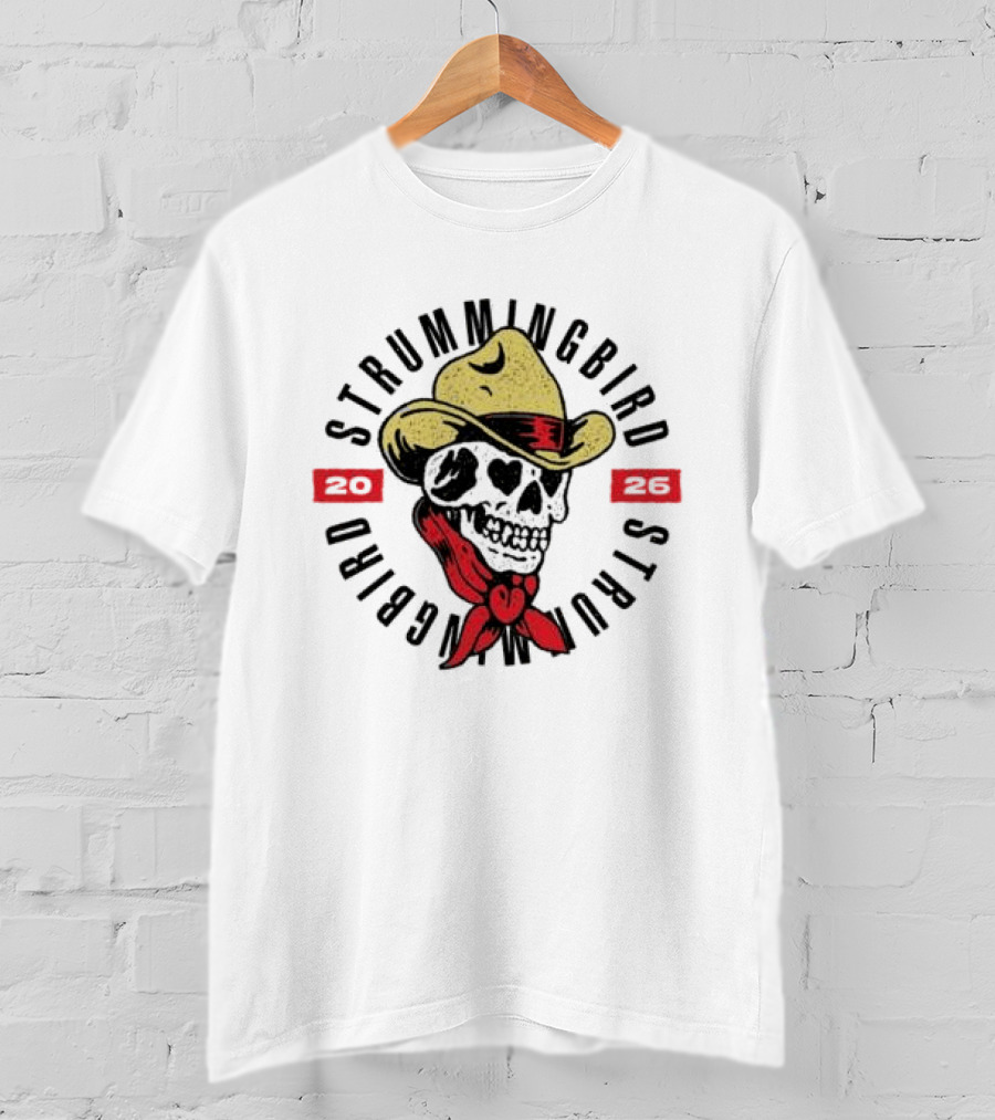 Strumming Bird Cowboy Skull 2020 T-Shirt