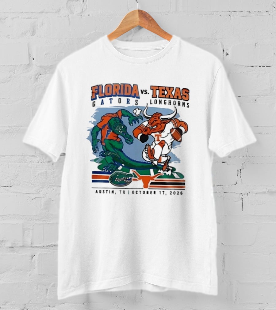 Florida Gators Vs Texas Longhorns Austin October 17 2026 T-Shirt