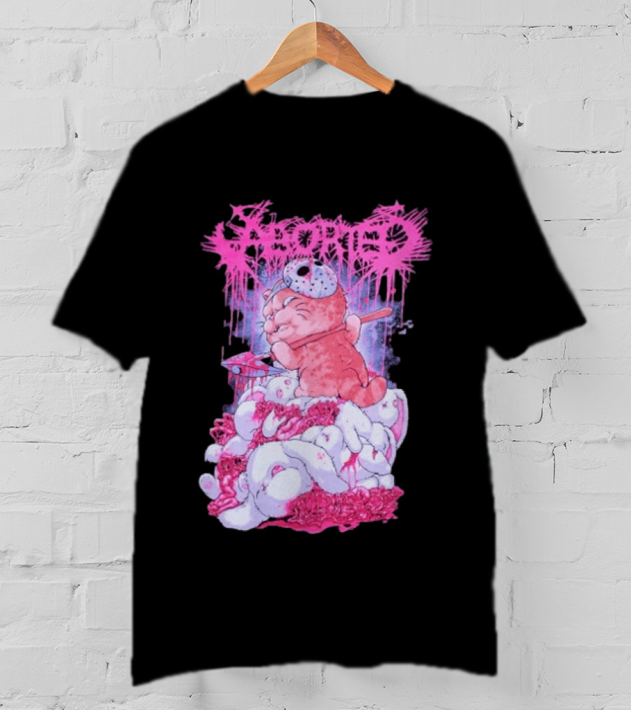 Aborted Murder Kitty Masked Plush With Axe Bunny Pile T-Shirt