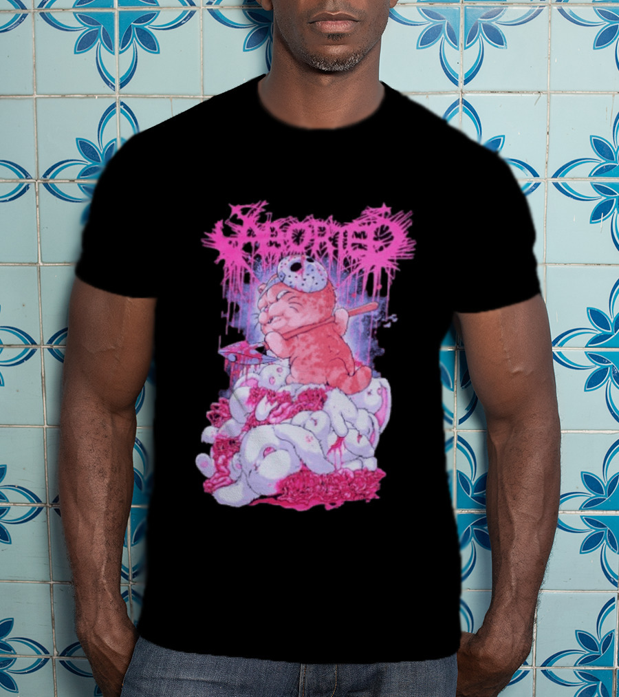 Aborted Murder Kitty Masked Plush With Axe Bunny Pile T-Shirt