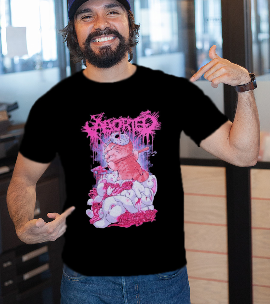 Aborted Murder Kitty Masked Plush With Axe Bunny Pile T-Shirt