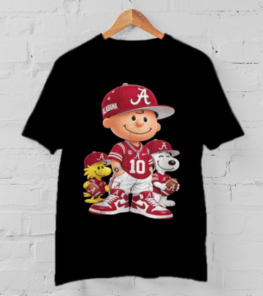 Alabama Crimson Tide Charlie Brown Snoopy Woodstock Football NCAA T-Shirt