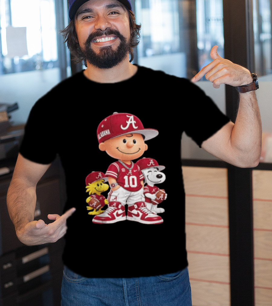 Alabama Crimson Tide Charlie Brown Snoopy Woodstock Football NCAA T-Shirt