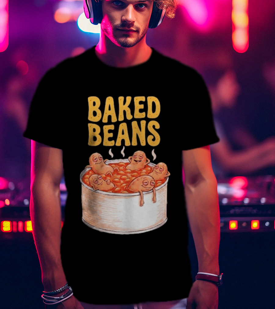 Baked Beans Funny Relaxing Cartoon Beans In Tin T-Shirt