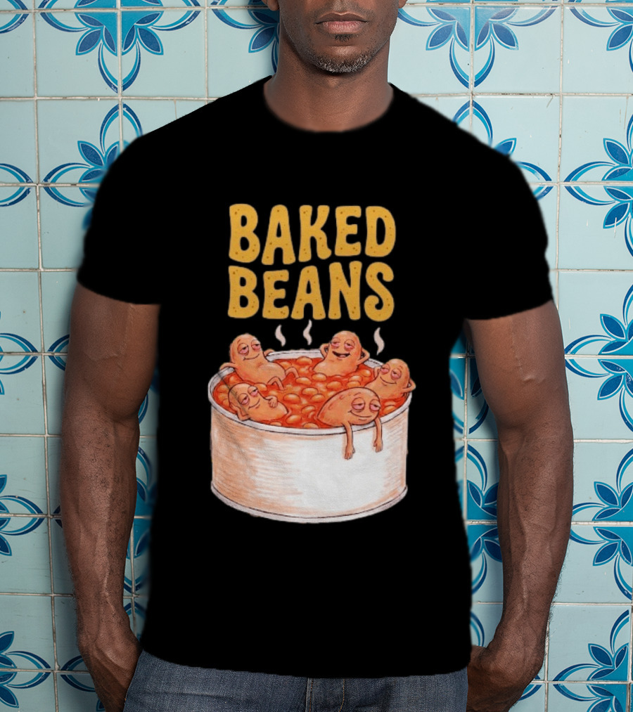 Baked Beans Funny Relaxing Cartoon Beans In Tin T-Shirt