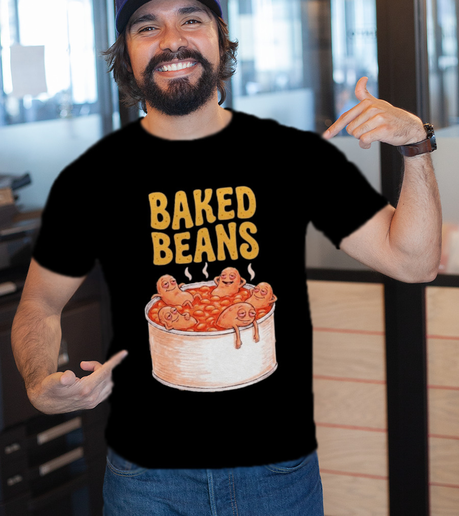 Baked Beans Funny Relaxing Cartoon Beans In Tin T-Shirt
