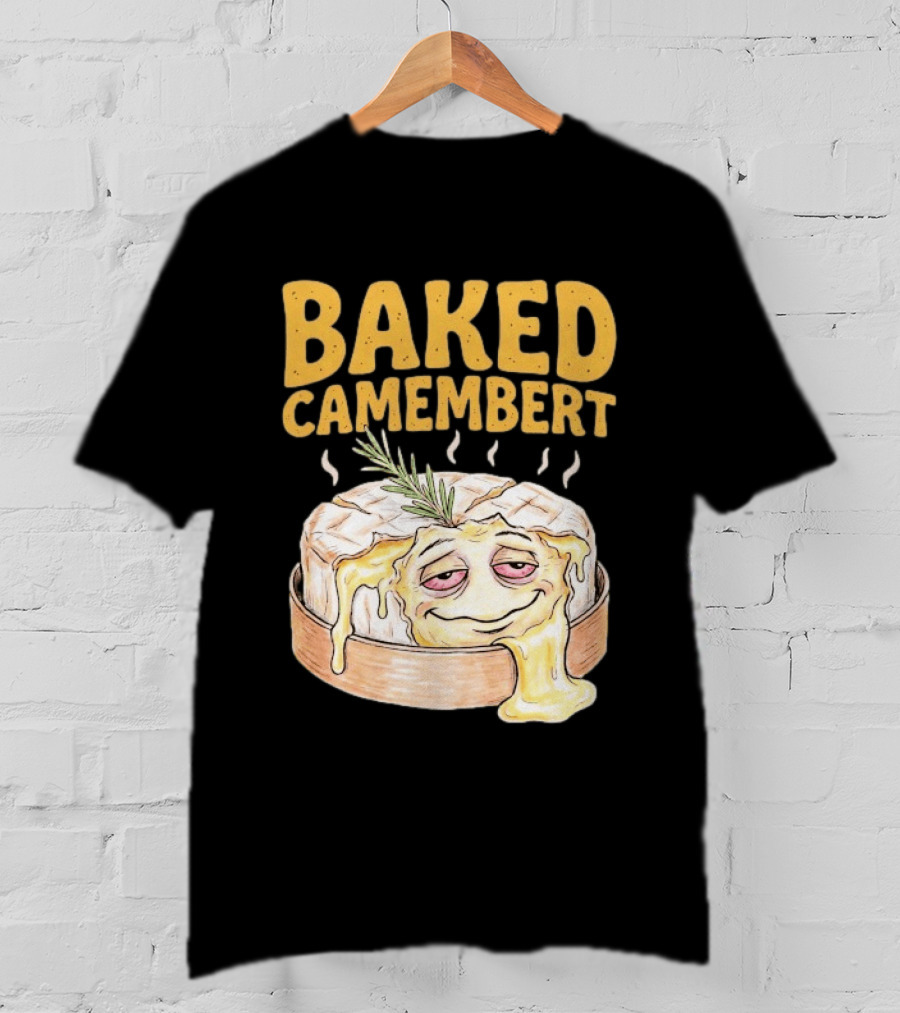 Baked Camembert Melting Cheese Cartoon With Rosemary T-Shirt