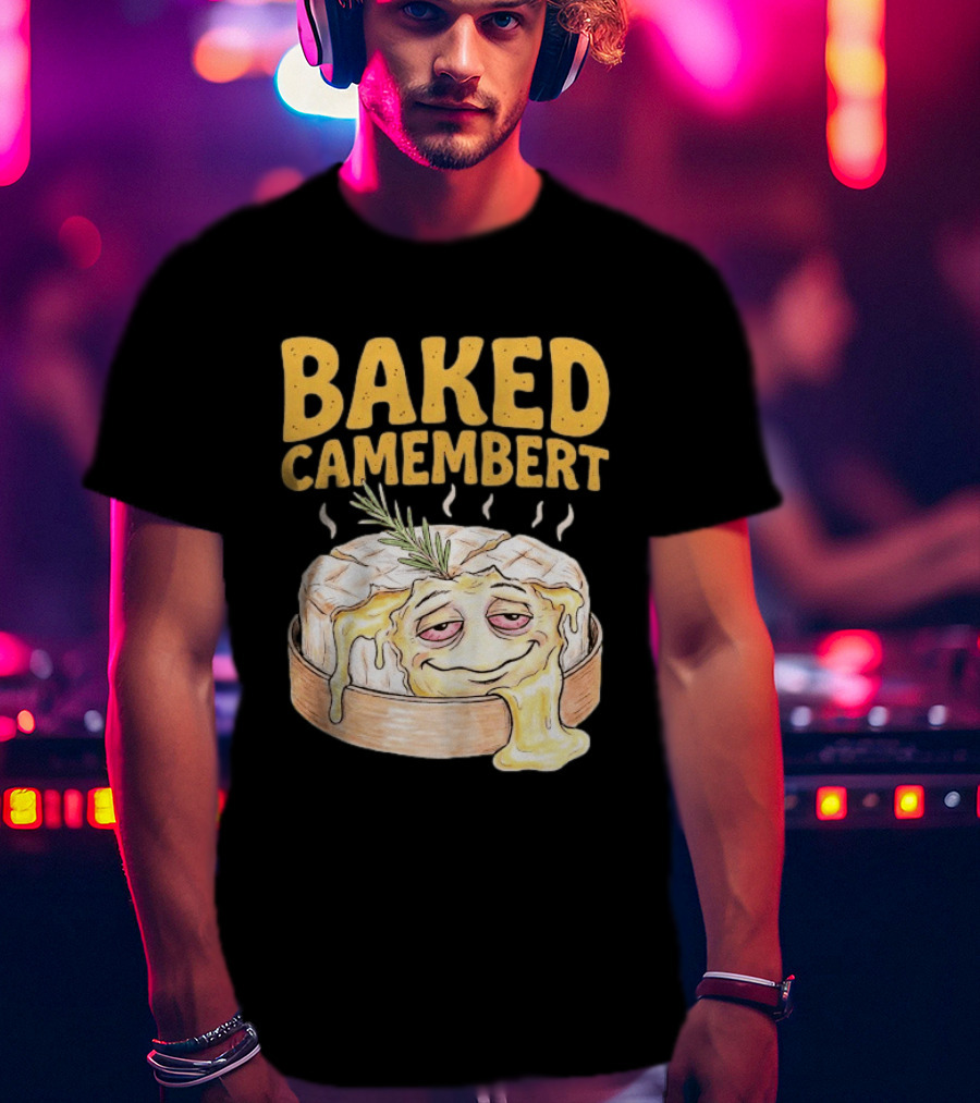Baked Camembert Melting Cheese Cartoon With Rosemary T-Shirt