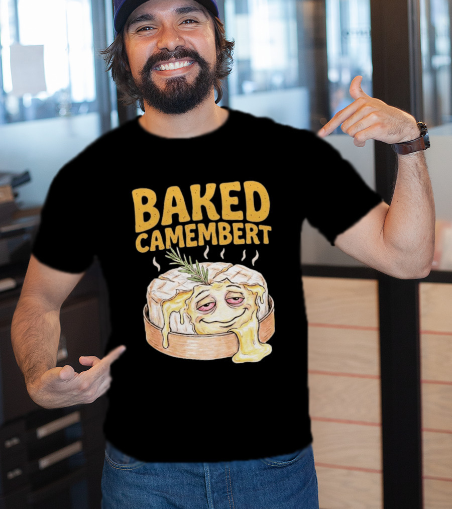 Baked Camembert Melting Cheese Cartoon With Rosemary T-Shirt
