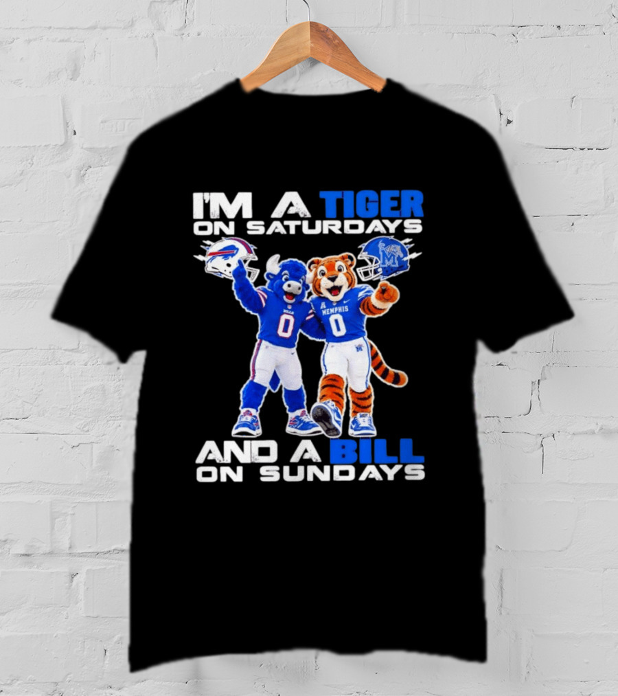 Memphis Tigers And Buffalo Bills Football Mascots Weekend Fan Pride T-Shirt