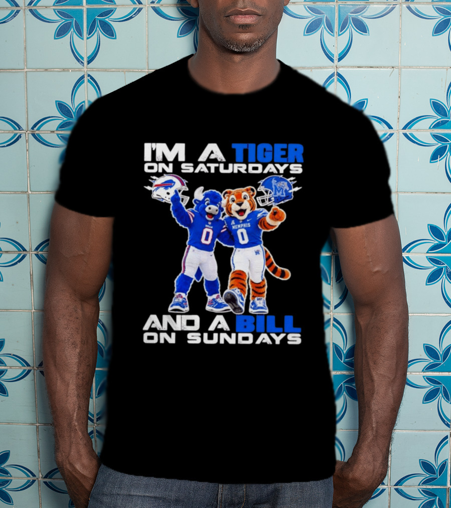 Memphis Tigers And Buffalo Bills Football Mascots Weekend Fan Pride T-Shirt