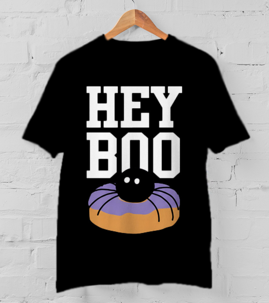 Hey Boo Halloween Dunkin Spidey D Purple Donut T-Shirt