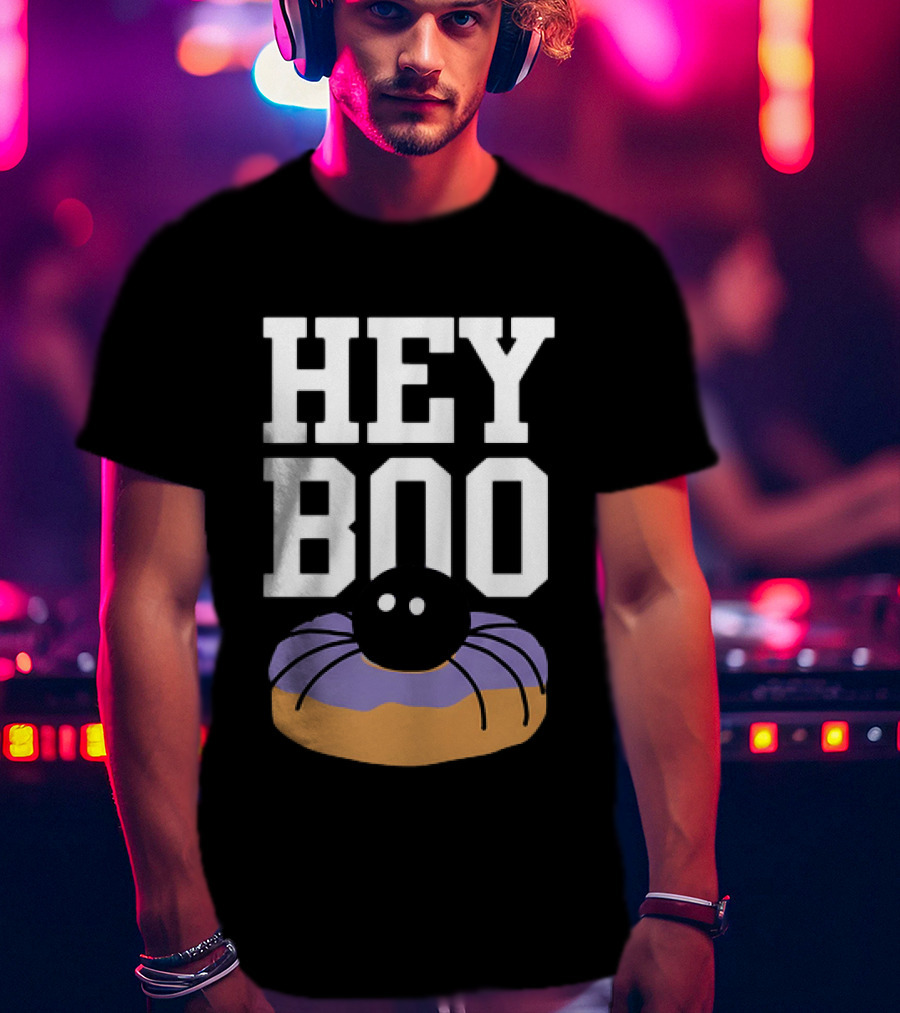 Hey Boo Halloween Dunkin Spidey D Purple Donut T-Shirt