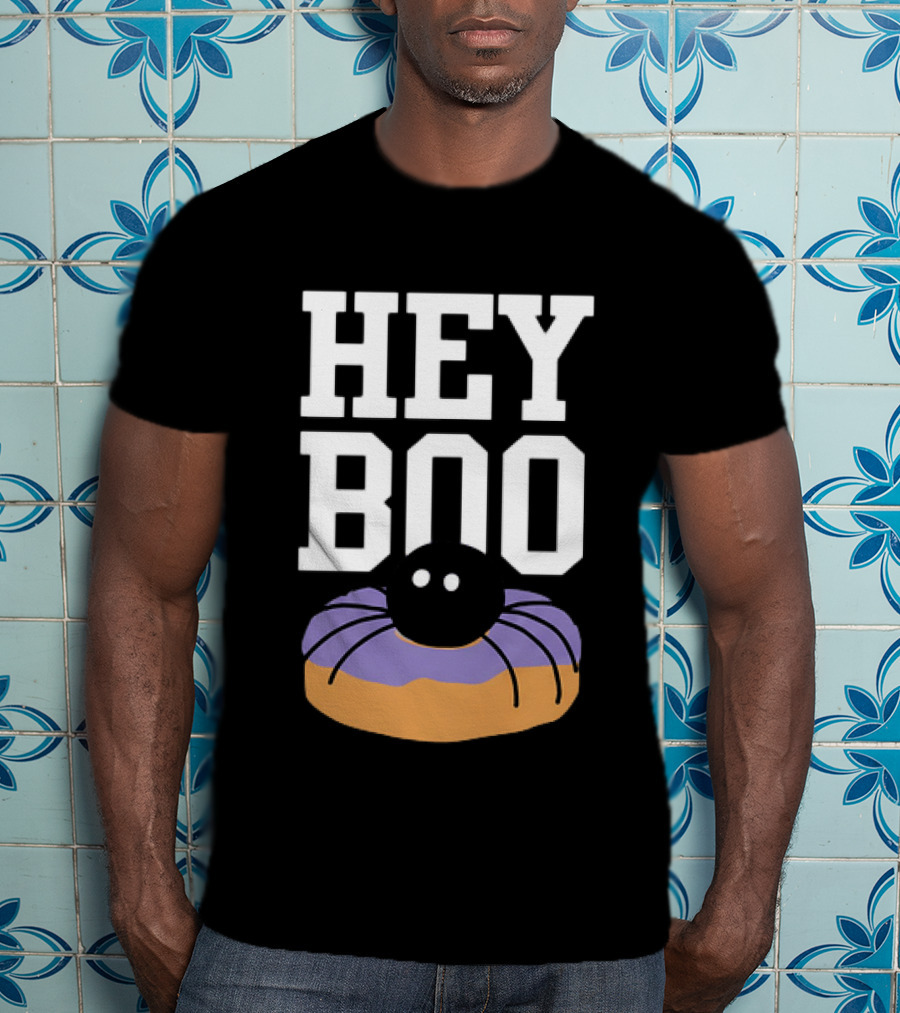Hey Boo Halloween Dunkin Spidey D Purple Donut T-Shirt