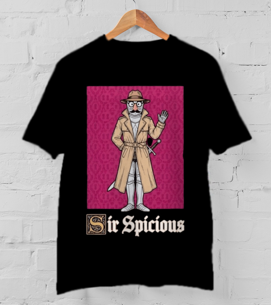 Sir Spicious Knight Trench Coat Disguise T-Shirt