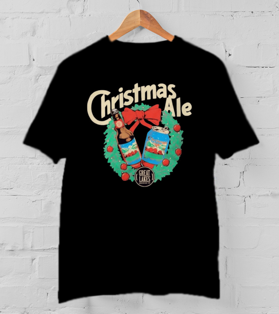 Great Lakes Brewing Co Christmas Ale 2026 Bottles And Cans Festive Wreath Edition T-Shirt