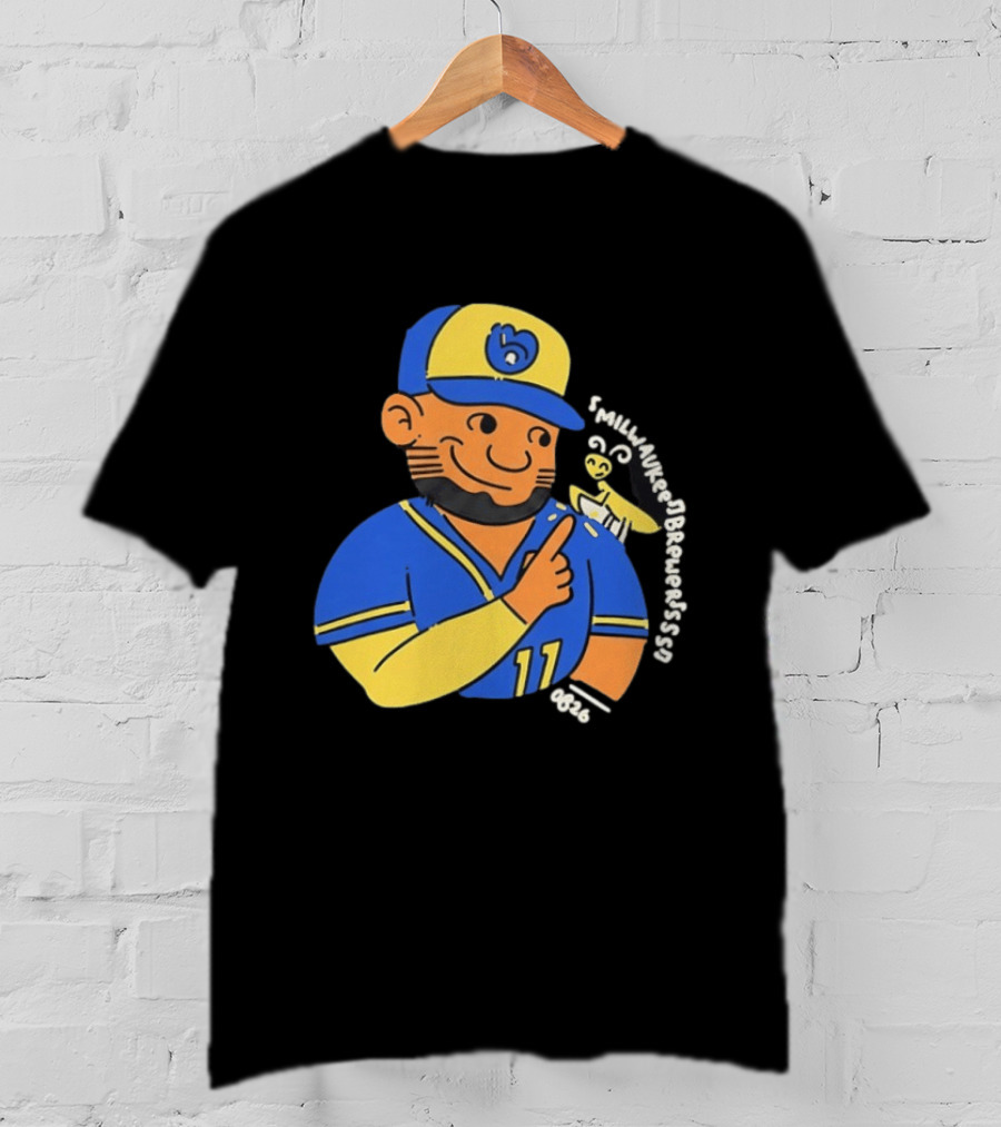 Milwaukee Brewers Jackson Chourio Smilwaukee Brewerssss 0626 Baseball Player Cartoon T-Shirt