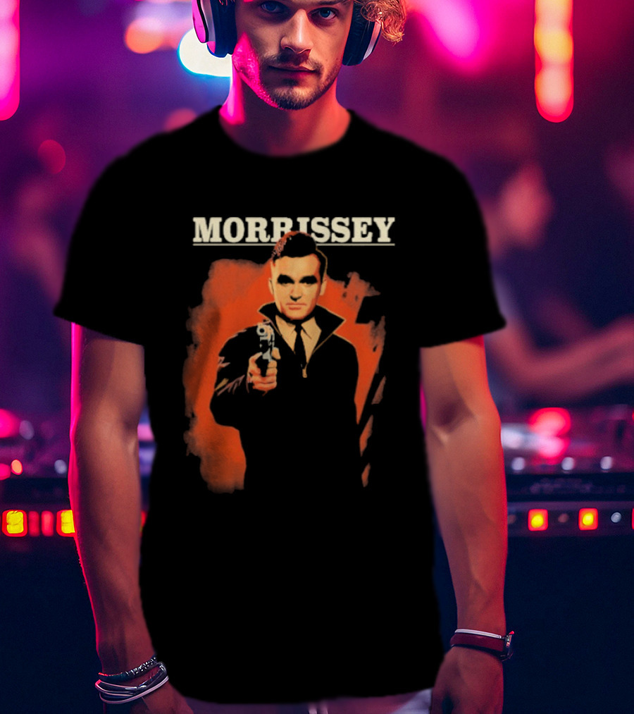 Morrissey Pistol Tour Man With Gun Red T-Shirt