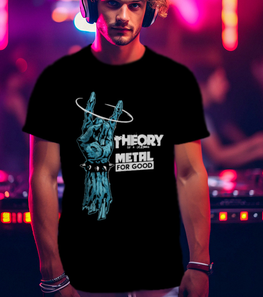 Theory Of A Deadman Metal For Good Blue Hand Halo Collaboration T-Shirt