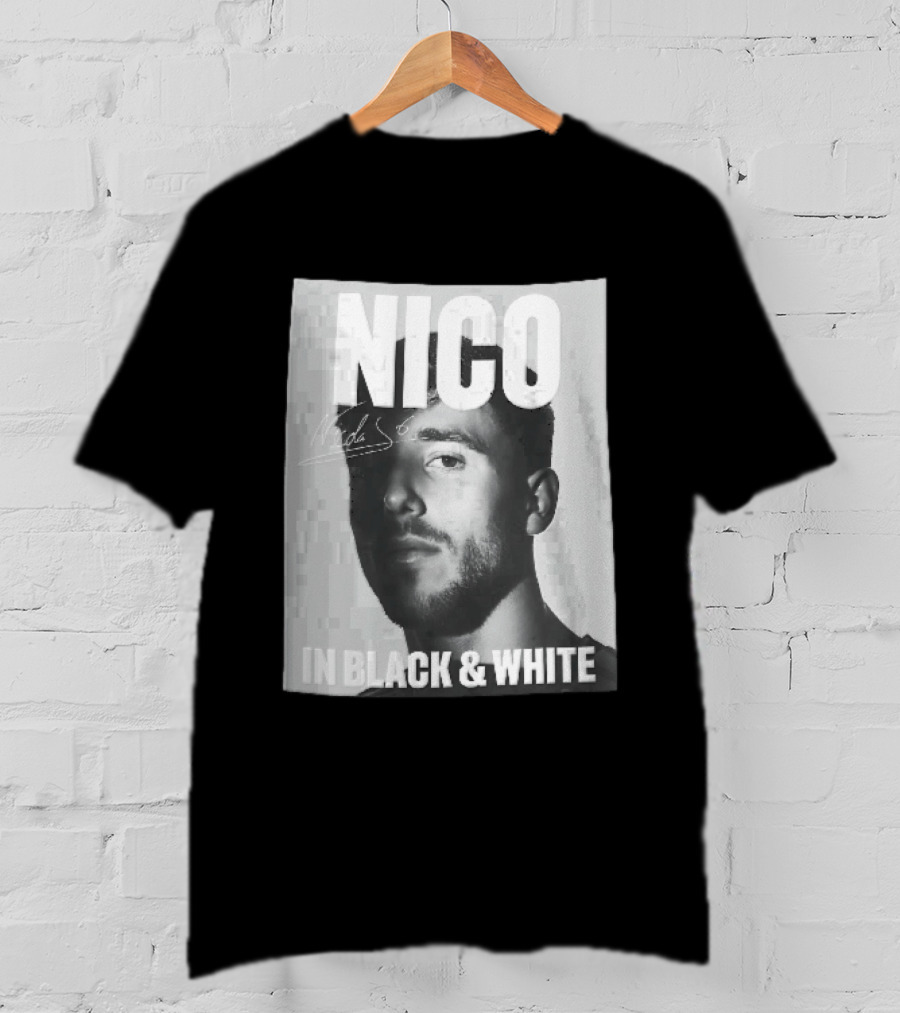Nico Nicolas Close Up Male Shadow In Black And White T-Shirt